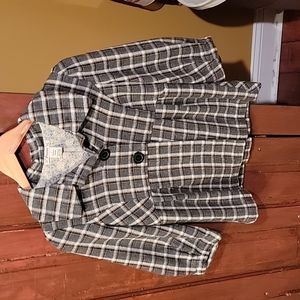Short gray plaid jacket